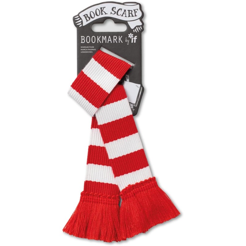 Book Scarf Bookmark Red White