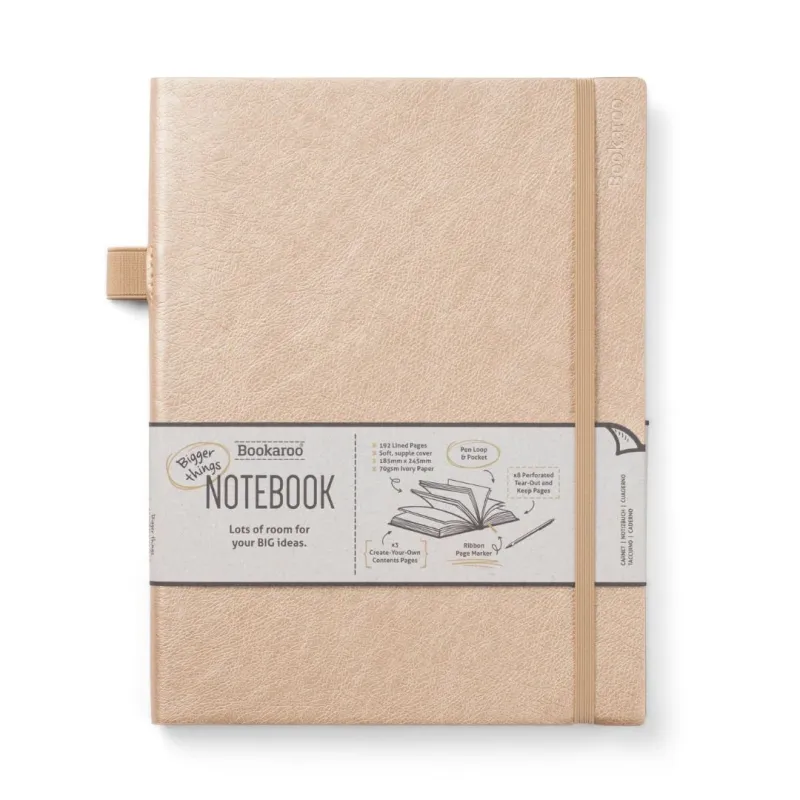 Bookaroo Bigger Things Notebook Journal Gold