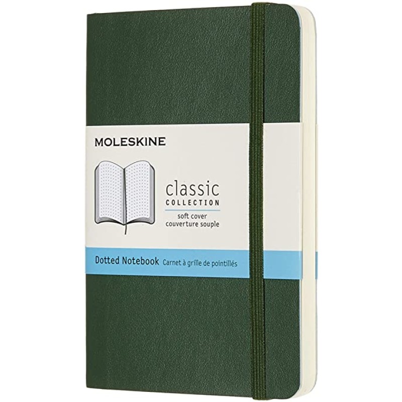 Classic Dotted Notebook Softcover Pocket Myrtle Green