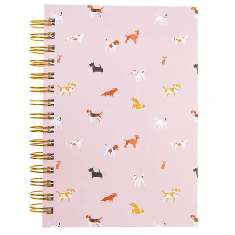 Dog Pattern Spiral Hardcover Journal