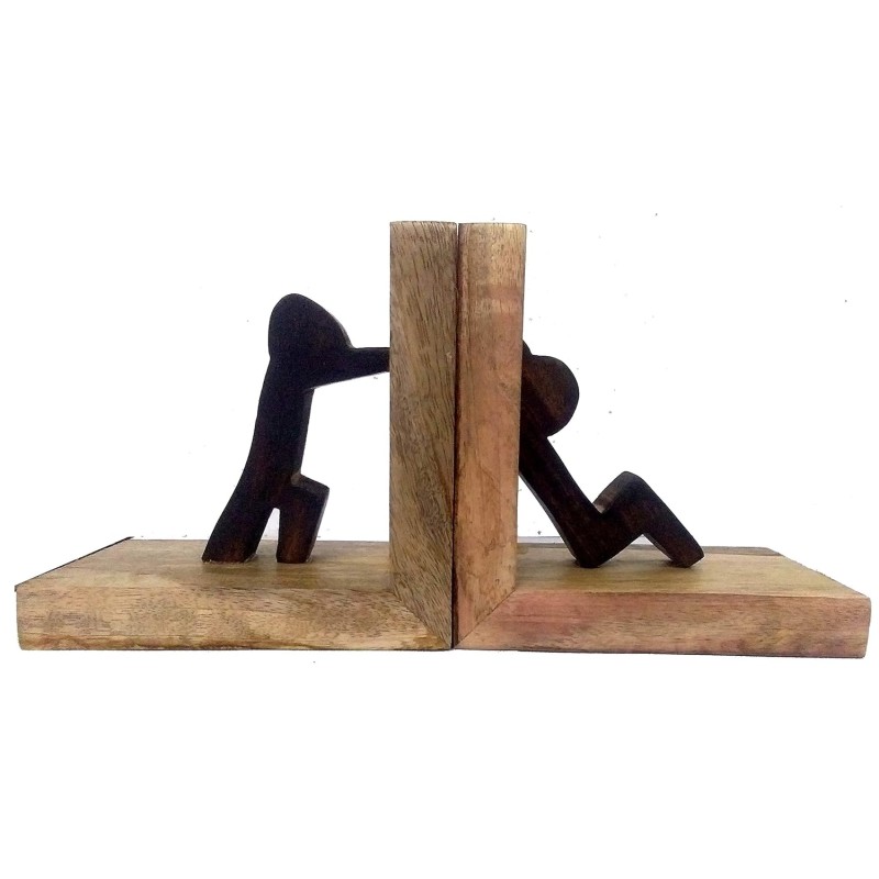 Wooden Bookends Stand Holder