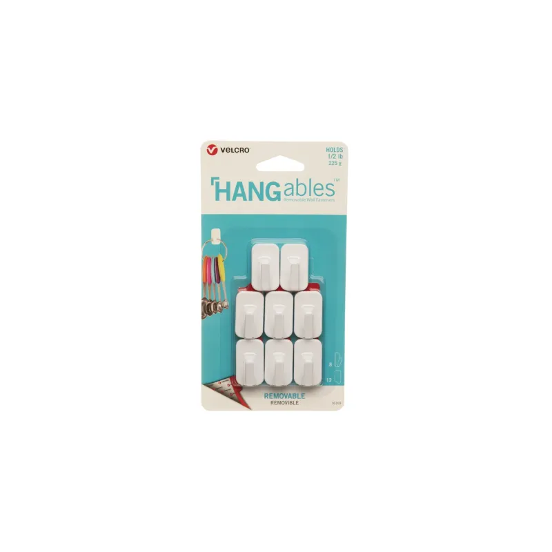 Velcro Hangables 19 x 32 mm White Adhesive Hook x 8