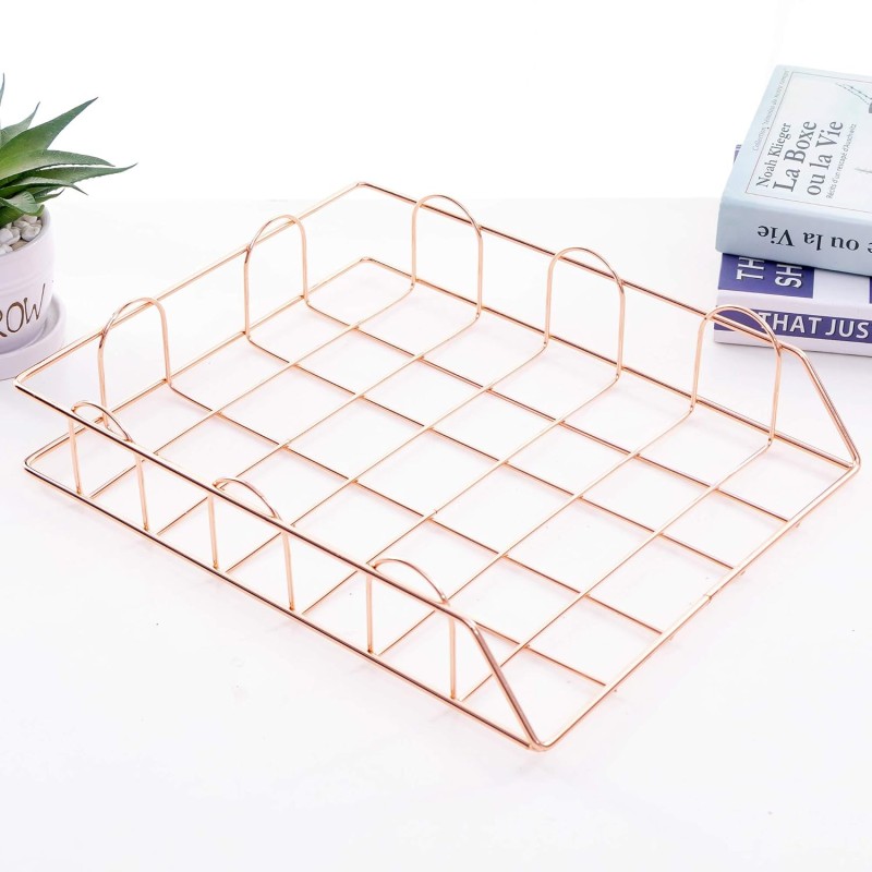 Rose Gold Stackable Document Tray
